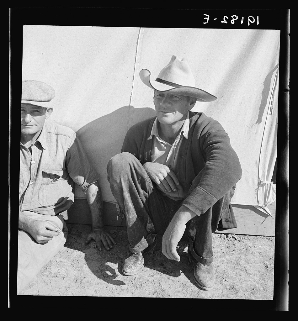 A migrant worker at a California labor camp